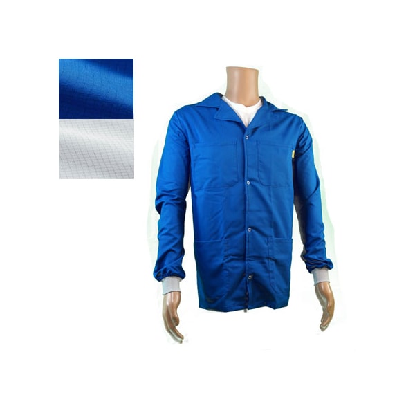 Transforming Technologies ESD Jacket, Waist Length, Knit Cuff, 2X-Large, Light Blue - JWC5406LB
