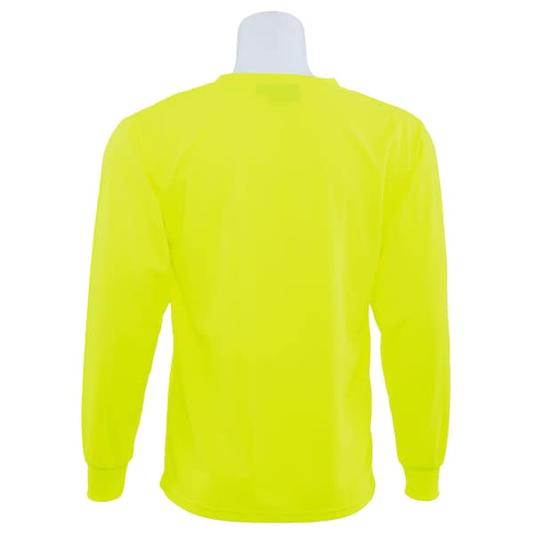 Deltaplus T-Shirt, Long Sleeve, Hi-Viz, Lime, L, Material: 100% Polyester Birdseye Mesh with Moisture Wicking - 64027