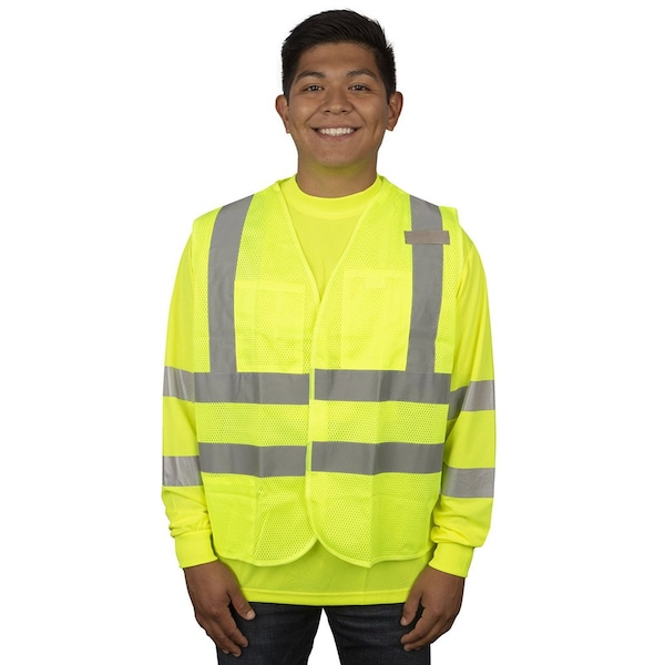 Cordova Safety Vest, COR-BRITE, Type R, Class 2, FR, Lime, L - V231PFRL