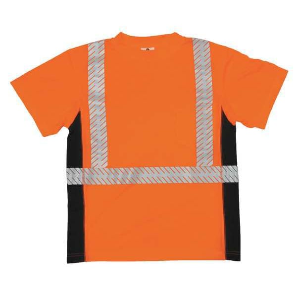 Kishigo Unisex Short Sleeve Hi-Vis Black Sided T-Shirt, Polyester, Orange - 9115-XL