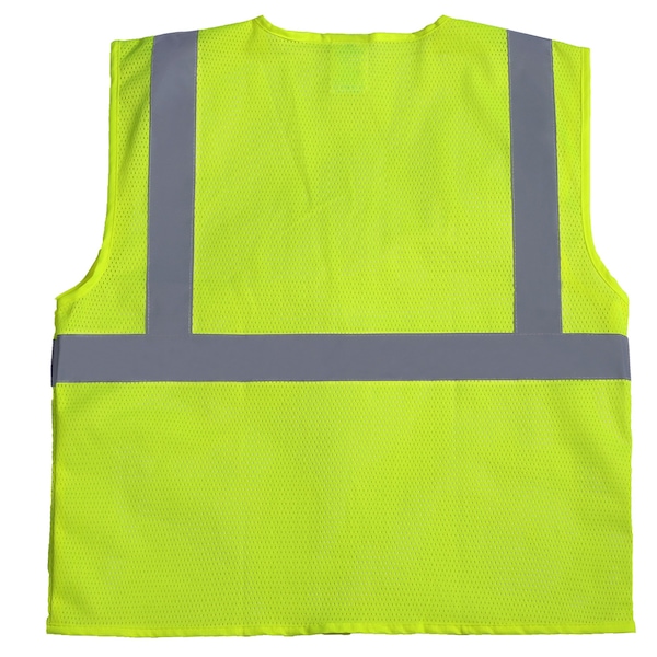 2W International Hi-Vis Economy Safety Vest L Class 2 U Back, , Zipper 4 Pockets - A520C-2 L