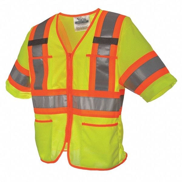 Viking High Visibility Vest, Class 3, 3XL, Green - U6155G-3XL