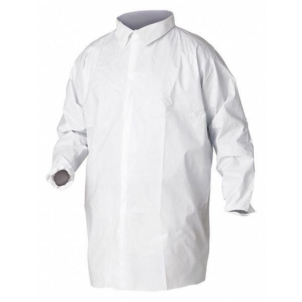 Kleenguard KleenGuard A20 Lab Coat, SMMMS, Hook-and-Loop Closure, White, 2XL, 30 PK - 35622