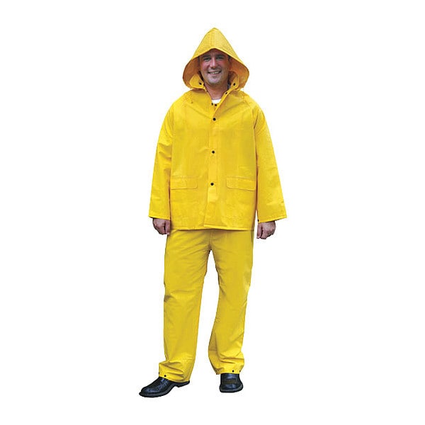 Mcr Safety Classic .35Mm Pvc Poly Suit 3 Pc Ye, 5XL, PVC/Polyester, Yellow, 5XL - 2003X5