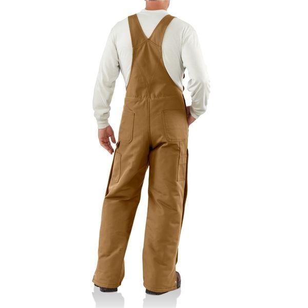 Carhartt Bib Overalls, 54 cal/sq cm ATPV, 34 in Inseam, 100% Cotton, Snap - 101626-211 34 34