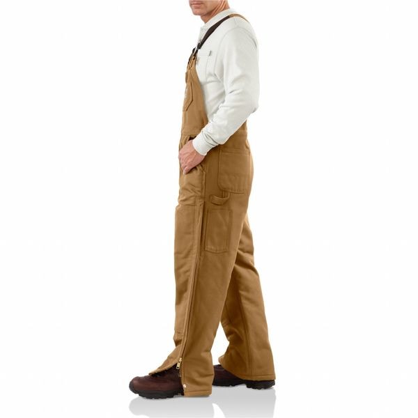 Carhartt Bib Overalls, 54 cal/sq cm ATPV, 34 in Inseam, 100% Cotton, Snap - 101626-211 34 34