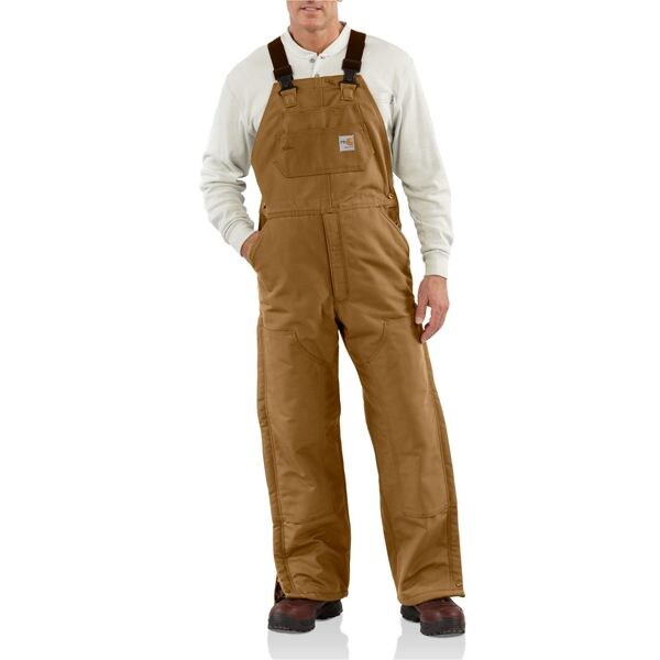 Carhartt Bib Overalls, 54 cal/sq cm ATPV, 34 in Inseam, 100% Cotton, Snap - 101626-211 34 34