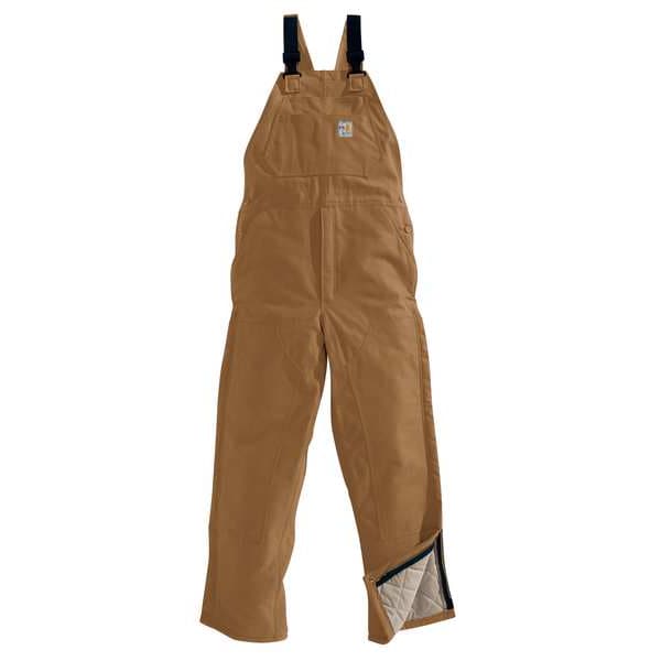 Carhartt Bib Overalls, 54 cal/sq cm ATPV, 34 in Inseam, 100% Cotton, Snap - 101626-211 34 34