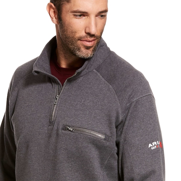 Ariat FR 1/4 Zip, 22 cal/sq cm, 2XL, 10 oz Cotton, Zipper Closure - 10027924
