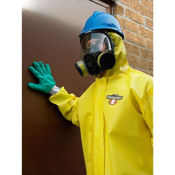 Lakeland Disposable Coverall, Hooded, 2XL, Non-Woven Laminate Polyethylene/Polypropylene, Zipper, Bound Seam - PBLC55428-2X