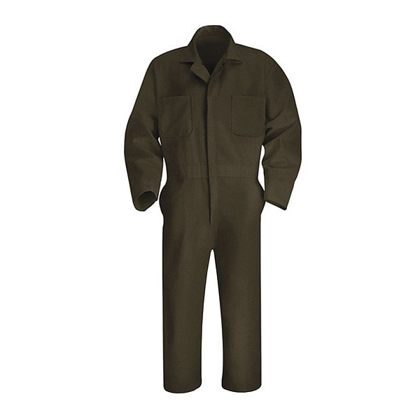 Red Kap Men's Mns L/S Brown Action Back, Cotton/Polyester, Zipper Closure, M - CT10BN RG 42