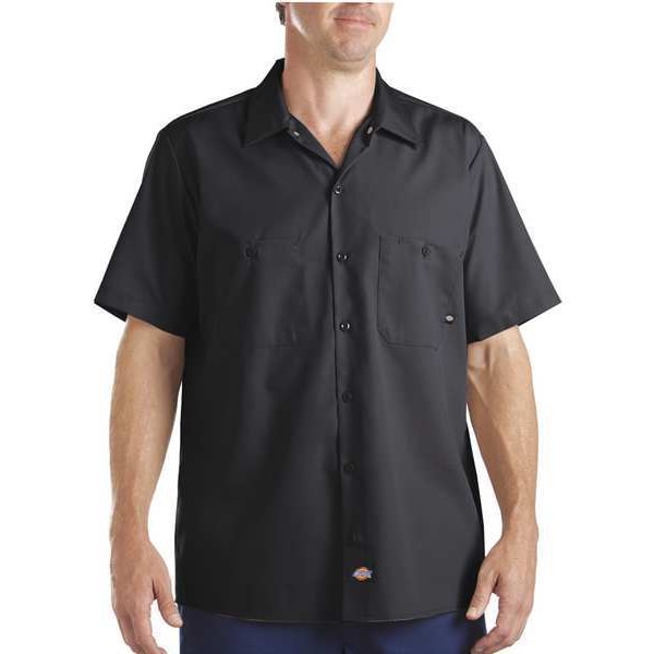 Dickies Men's Short Sleeve Industrial Work Shirt, Cotton/Polyester, Button Closure, 2XL - S535BK RG 2XL