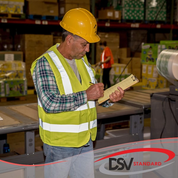 Dsv Standard Hi-Vis Safety Vest 2XL Class 2 , Zipper - 85113