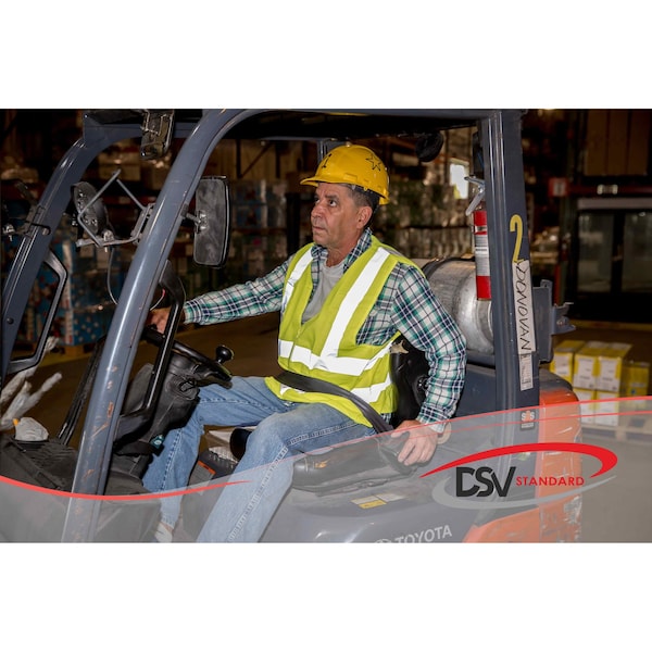 Dsv Standard Hi-Vis Safety Vest 2XL Class 2 , Zipper - 85113