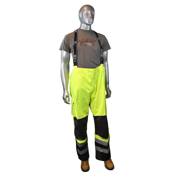 Radians Bib Overalls, Rip Stop Oxford, Hi-Vis Green, 2XL - RW32-EZ1Y-2X