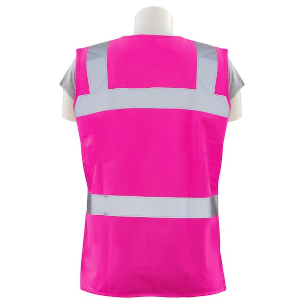 Deltaplus Safety Vest, Womens Fit, Tricot, Non ANSI, S721, Hi-Viz Pink, 3XL - 61914