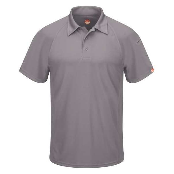 Red Kap Men's Short Sleeve Polo, Polyester, Button Closure, 2 Pocket(s), 3XL - SK92GY SS 3XL