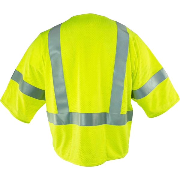 Ironwear Hi-Vis FR Safety Vest w/Sleeves M Class 3 , Zipper 3 Pockets - 1258FR-LZ-RD-MD