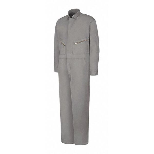 Red Kap CC18 Mns Ls Cotton Coverall-Gray, Cotton, 8.5 oz Fabric Weight, Gray, 46 Long - CC18GY LN 46