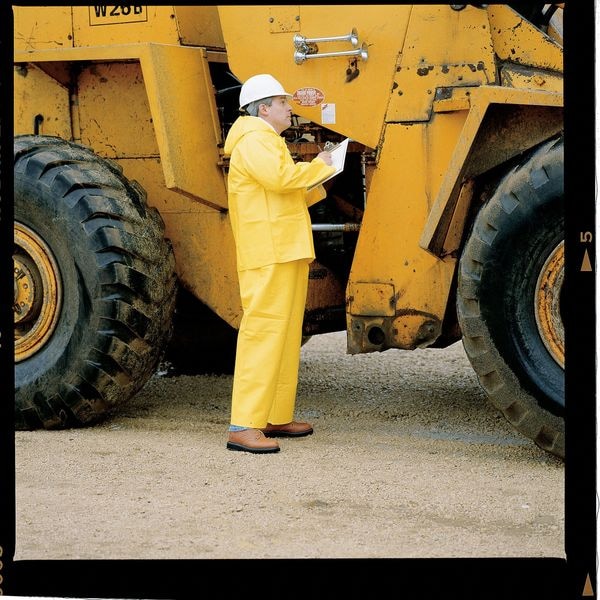 Tingley Rain Bib Overall, Heavy Duty PVC, 32 in Inseam, 48 in to 50 in Waist, 26 mil Thickness, Yellow, 2XL - O31107