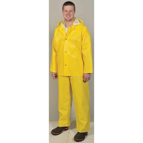 Tingley Rain Bib Overall, Heavy Duty PVC, 32 in Inseam, 48 in to 50 in Waist, 26 mil Thickness, Yellow, 2XL - O31107