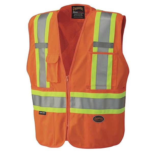 Pioneer Break Away Zip Vest, Orange, Medium - V1021150U-M