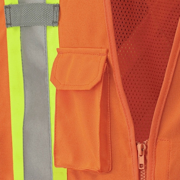 Pioneer Break Away Zip Vest, Orange, Medium - V1021150U-M