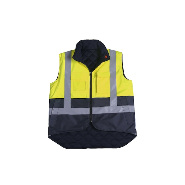 2W International Hi-Vis Body Warmer Safety Vest L Class 2 , Zipper 8 Pockets - 360VC-2 L