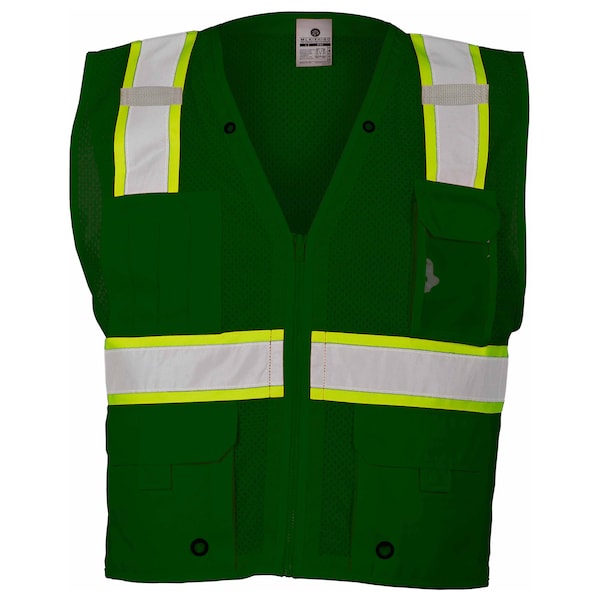 Kishigo L-XL Green Enhanced Visibility Multi Pocket Vest - B104-L-XL
