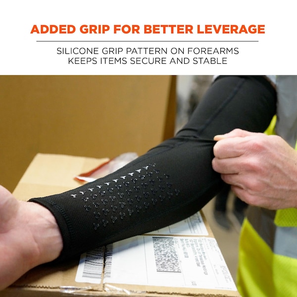 Ergodyne M Black Cooling Arm Sleeves - Box-Handling Grip - 6691