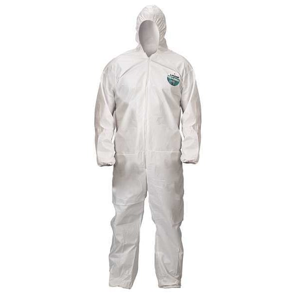 Lakeland Disposable Coverall, Hooded, 4XL, Microporous Film Laminate, Zipper, Elastic Cuff, Elastic Ankle - CTL428-4X