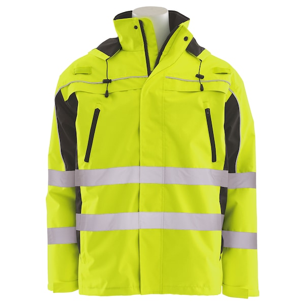 Deltaplus Jacket, Ripstop, Removable Vest, Class 3, W570R, Hi-Viz Lime, 5XL - 62536