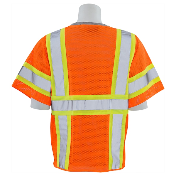 Deltaplus Safety Vest, Contrasting, Mesh, Class 3, S683P, Hi-Viz Orange, 5XL - 62149
