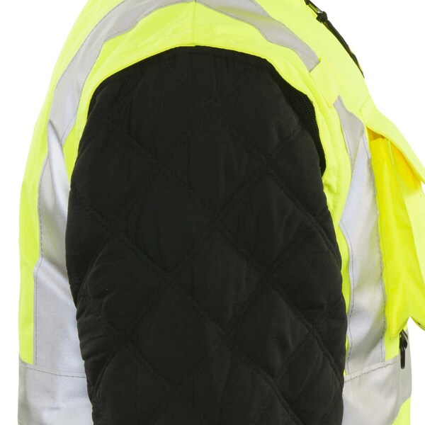 Game Workwear Hi-Vis 6-in-1 Jacket, 100% Polyester PU Coated Fabric, Hi Vis Lime, M - 1355