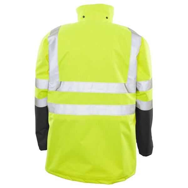 Game Workwear Hi-Vis 6-in-1 Jacket, 100% Polyester PU Coated Fabric, Hi Vis Lime, M - 1355