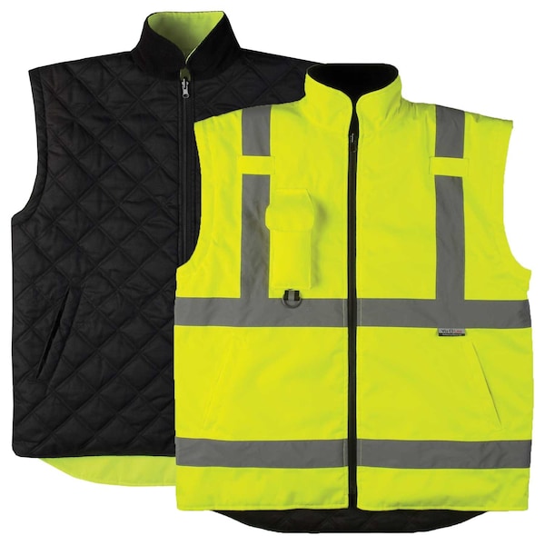 Game Workwear Hi-Vis 6-in-1 Jacket, 100% Polyester PU Coated Fabric, Hi Vis Lime, M - 1355