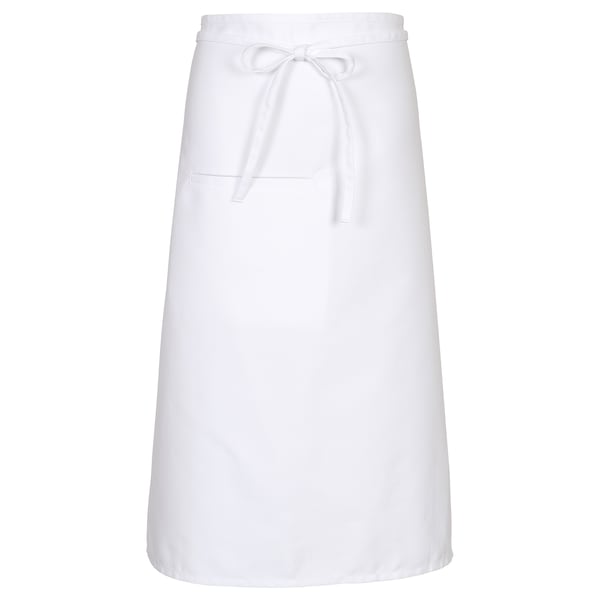 Fame (A Delta Plus Group Company) Bistro Waist Apron, Full Length, Inset Pocket, F24I, White - 18344