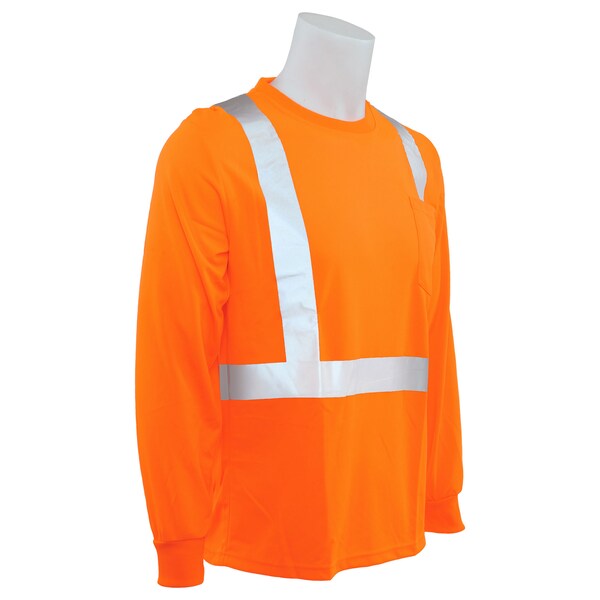 Deltaplus Birdseye Tshirt, Lng Slv, HiViz, Orange, 3XL - 64013