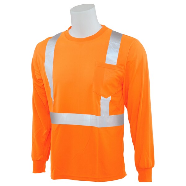 Deltaplus Birdseye Tshirt, Lng Slv, HiViz, Orange, 3XL - 64013