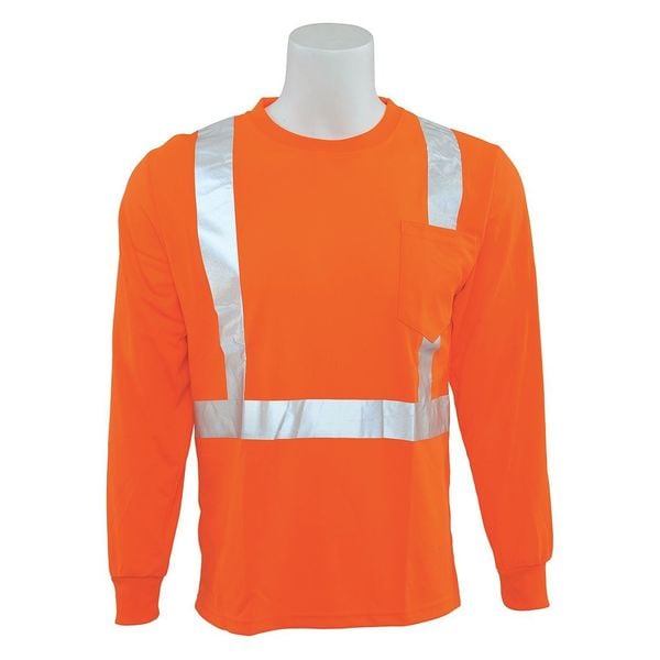 Deltaplus Birdseye Tshirt, Lng Slv, HiViz, Orange, 3XL - 64013