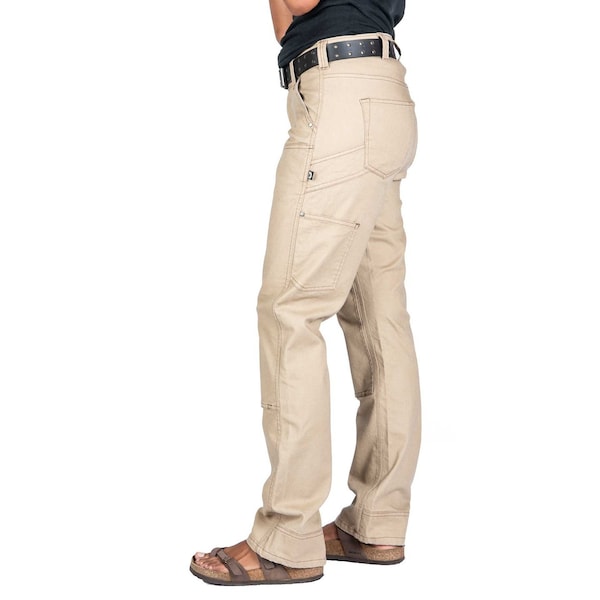Dovetail Workwear Women's Work Pant, 16, Khaki, 97% BCI cotton / 3% spandex - DWS21P4C-210-16X28