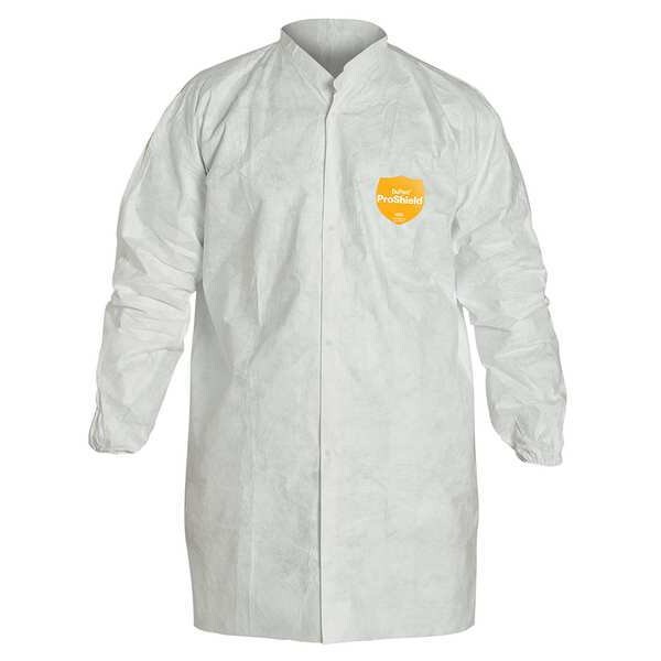 Dupont Disposable Lab Frock, S, Tyvek(R) 400, Snaps, Elastic Cuff, Serged Seam, 30 PK - TY216SWHSM003000