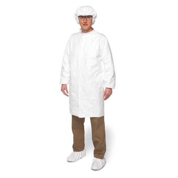 Dupont Tyvek IsoClean Disposable Lab Coat, Tyvek(R) IsoClean(R), Snaps Closure, White, 2XL, 30 PK - IC263SWH2X00300B