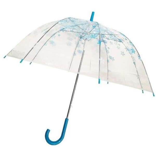 Conch Umbrellas Conch Umbrellas 1260YH Blue Trim Clear Umbrella; Blue - 1260YH BLUE
