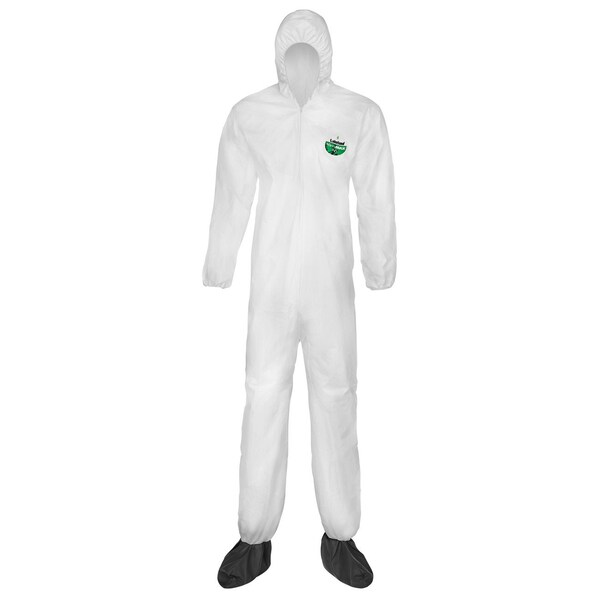 Lakeland Coverall, CTL414, MicroMax, X-Large, White, Hooded, Elastic, 25PK - CTL414-XL