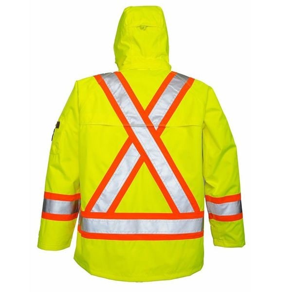 Viking Rain Jacket with Detachable Hood, 300 Denier Trilobal Rip-Stop Polyester, Waterproof Breathable, L - 3930JG-L