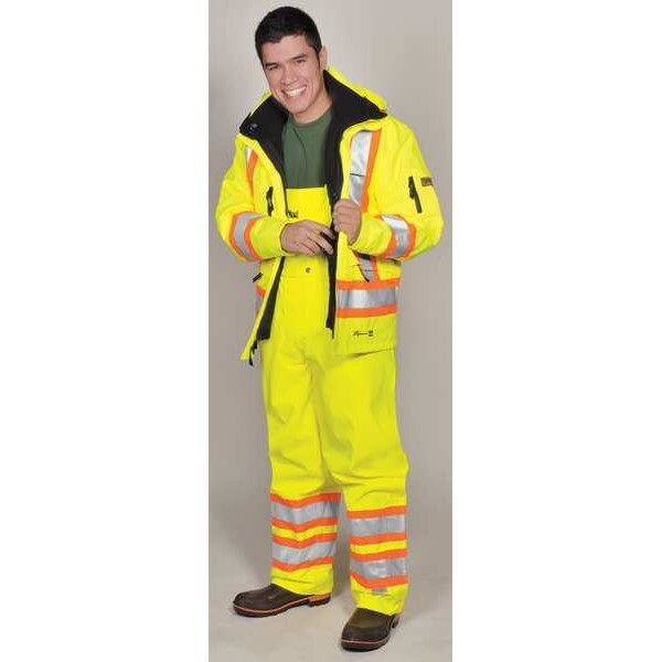Viking Rain Jacket with Detachable Hood, 300 Denier Trilobal Rip-Stop Polyester, Waterproof Breathable, L - 3930JG-L