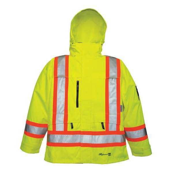 Viking Rain Jacket with Detachable Hood, 300 Denier Trilobal Rip-Stop Polyester, Waterproof Breathable, L - 3930JG-L
