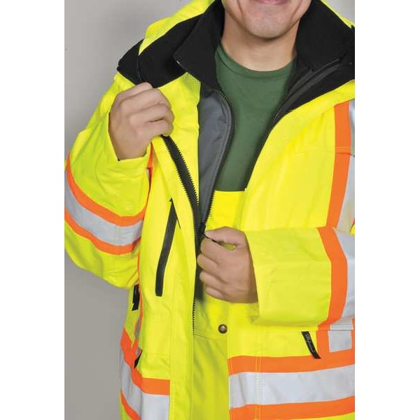Viking Rain Jacket with Detachable Hood, 300 Denier Trilobal Rip-Stop Polyester, Waterproof Breathable, L - 3930JG-L