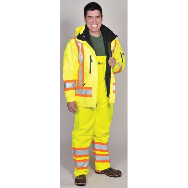 Viking Rain Jacket with Detachable Hood, 300 Denier Trilobal Rip-Stop Polyester, Waterproof Breathable, L - 3930JG-L